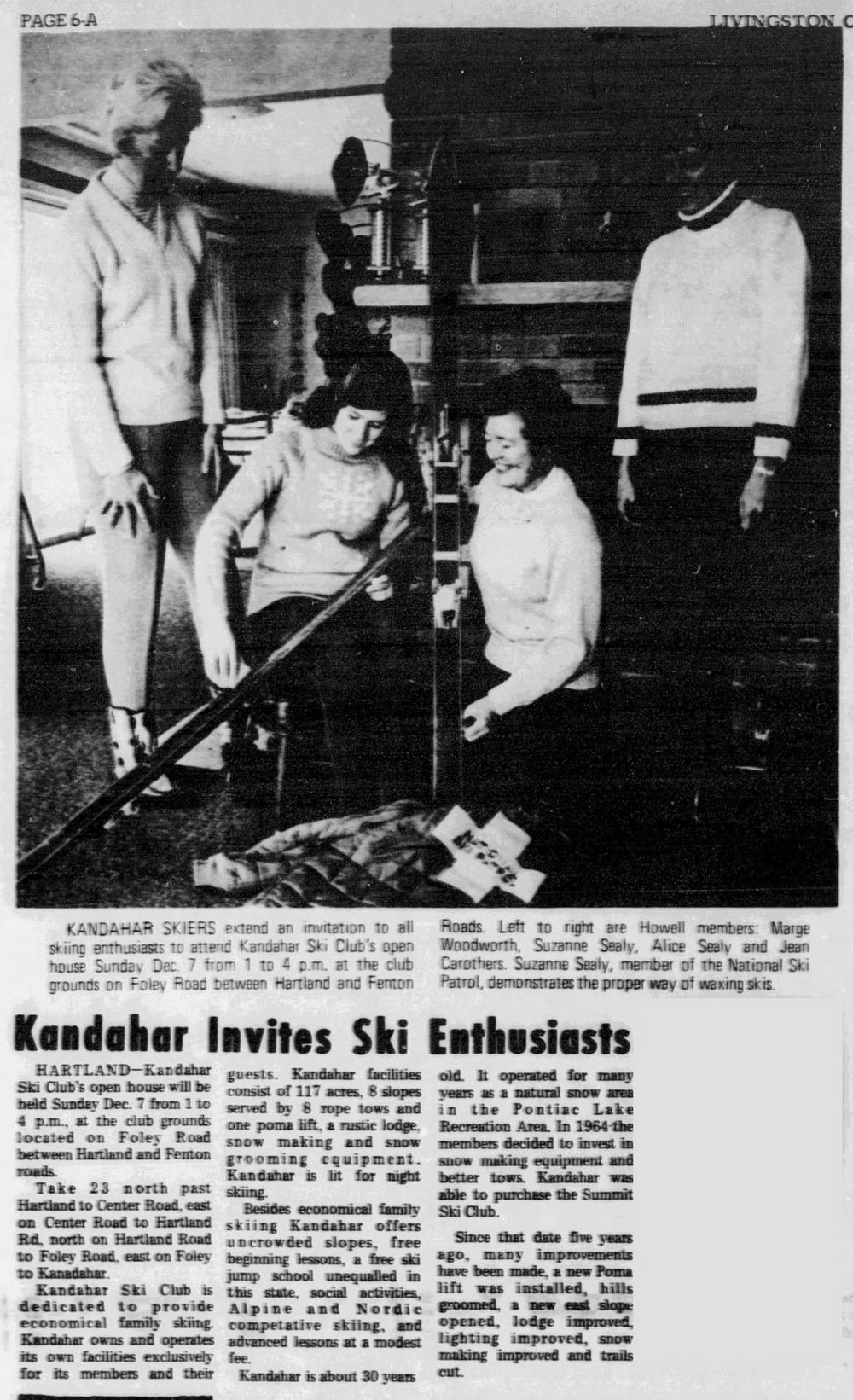 Kandahar Ski Club (Summit Ski Club) - Dec 3 1969 Article